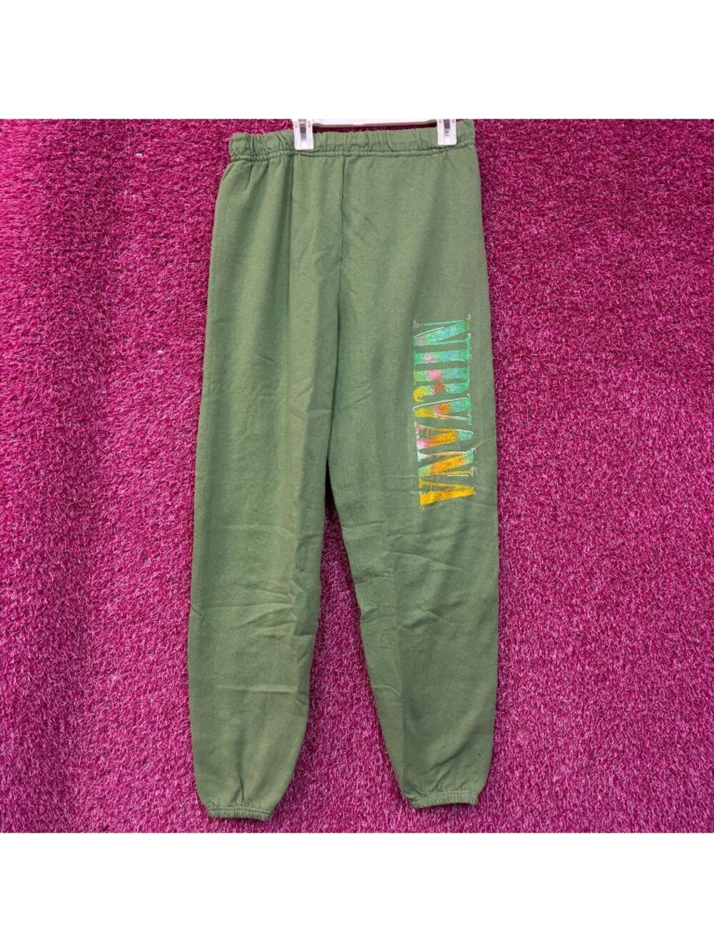 Nirvana Grunge green sweatpants Joggers Size Small